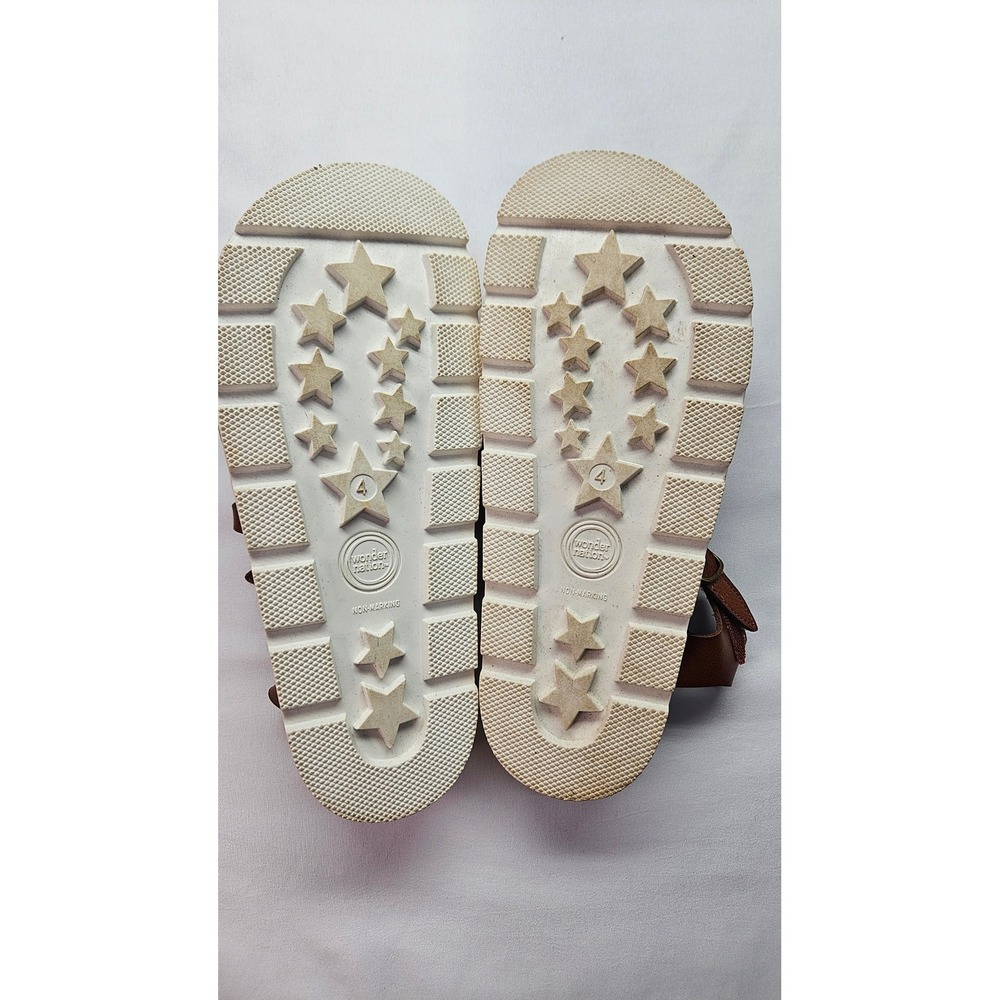 Wonder Nation Girls Fisherman Sandals Brown Strappy Buckle Star Sole Size 4 - Picture 4 of 4